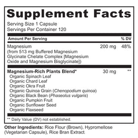 Flacon de NATURELO Magnésium Glycinate Chelate 200 mg 120 capsules