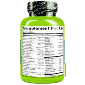 Flacon de NATURELO Multivitamines avec ingrédients naturels