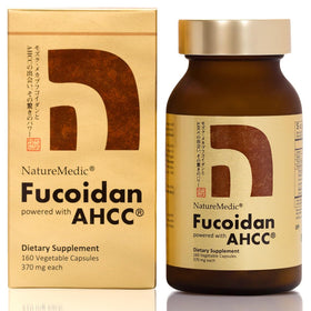 Flacon de NatureMedic Fucoidan avec AHCC® contenant 160 capsules végétales
