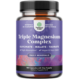 Flacon de Natures Craft Complexe de Magnésium Triple 400mg avec 180 gélules