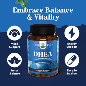 Flacon de Natures Craft DHEA 100mg contenant 180 capsules