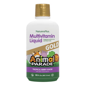 Flacon de NaturesPlus Animal Parade Multivitamines Liquides 30 OZ face avant