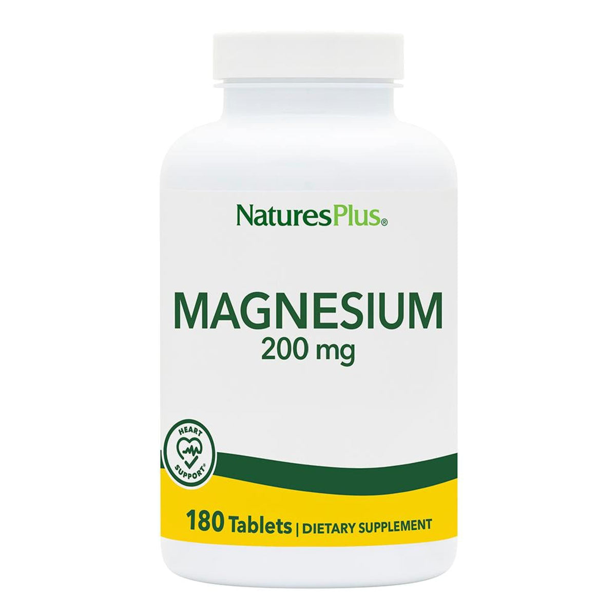 Flacon de NaturesPlus Magnésium 200 mg, 180 comprimés végétariens