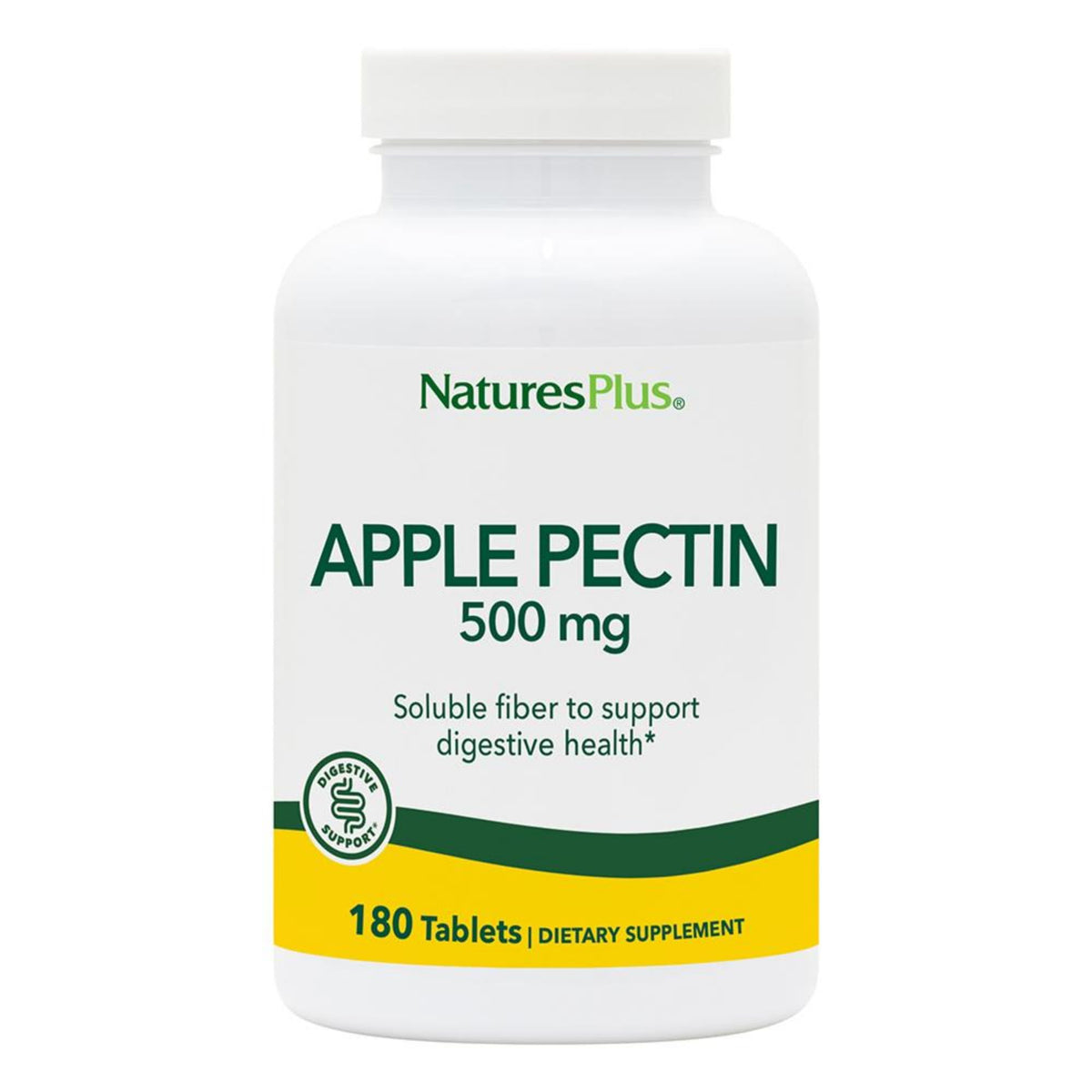 Flacon de NaturesPlus Pectine de Pomme 500 mg 180 comprimés vue de face