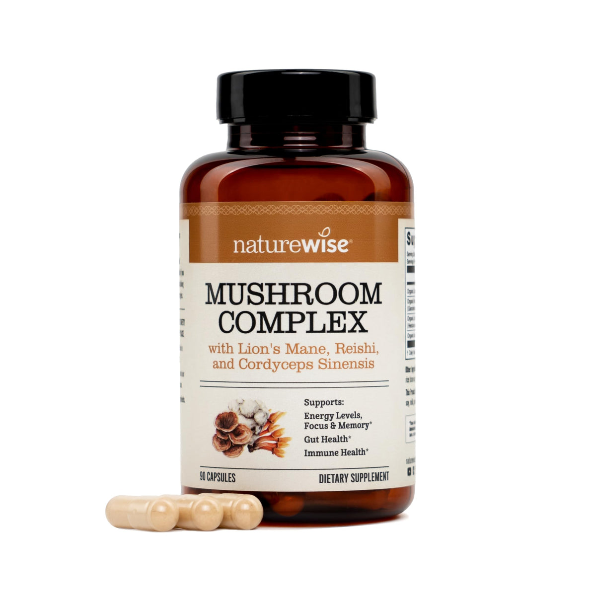 Flacon de NatureWise Complexe de Champignons 90 capsules