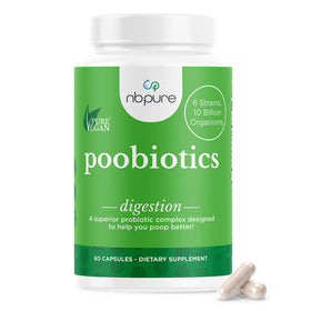 Flacon de nbpure Poobiotics 60 capsules végétaliennes vue de face