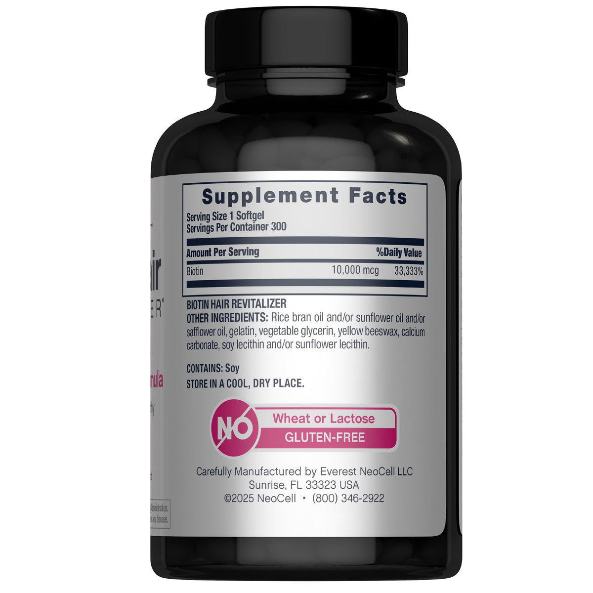 Flacon de NeoCell Biotin Hair Revitalizer côté droit