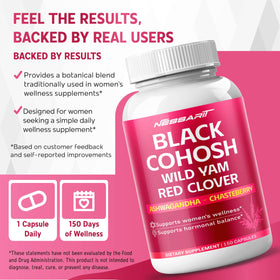 Flacon de NESSARIT Cohosh Noir avec une capsule ouverte