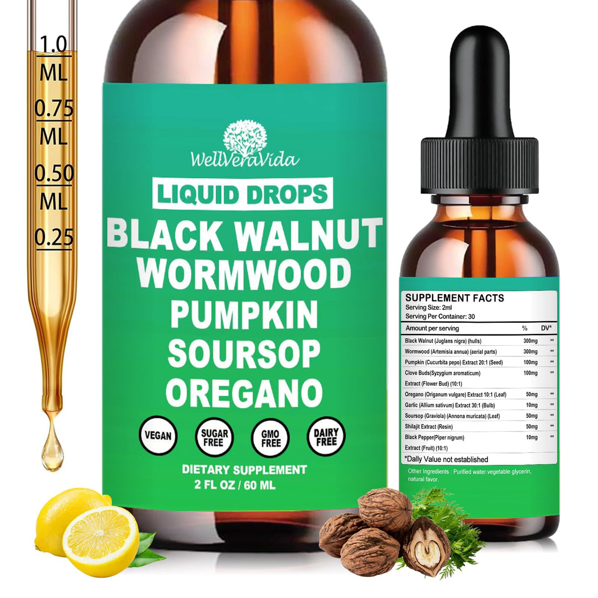 Flacon de Nettoyage de Verveine Noire et Clou de Girofle WellVeraVida 122g