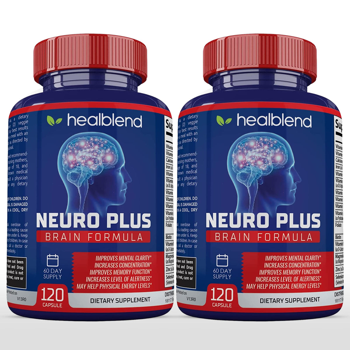 Flacon de Neuro Plus de healblend avec 120 capsules à l'intérieur