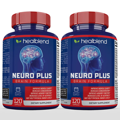 Flacon de Neuro Plus de healblend avec 120 capsules à l'intérieur