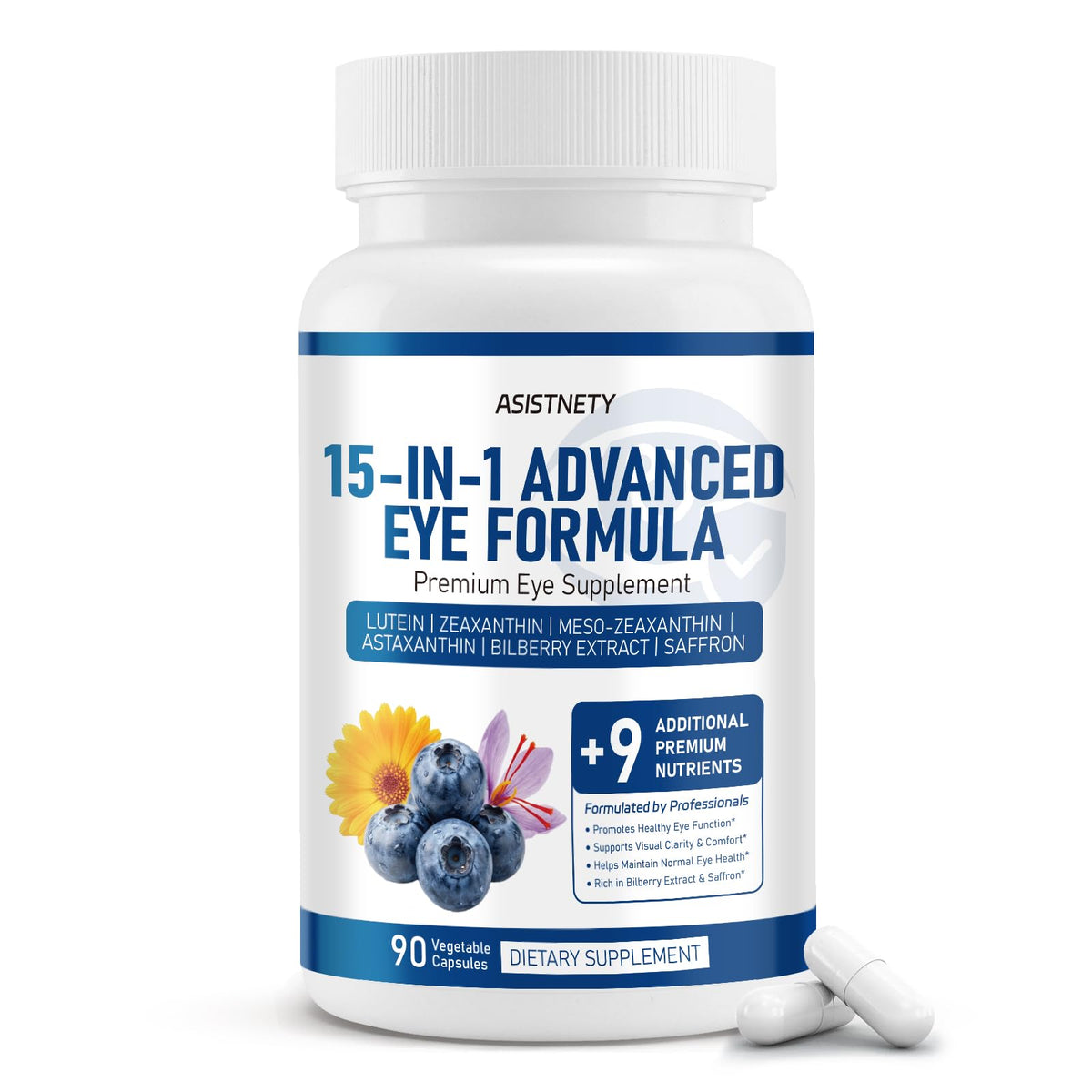 Flacon de Neurobella contenant 90 capsules de formule avancée pour les yeux