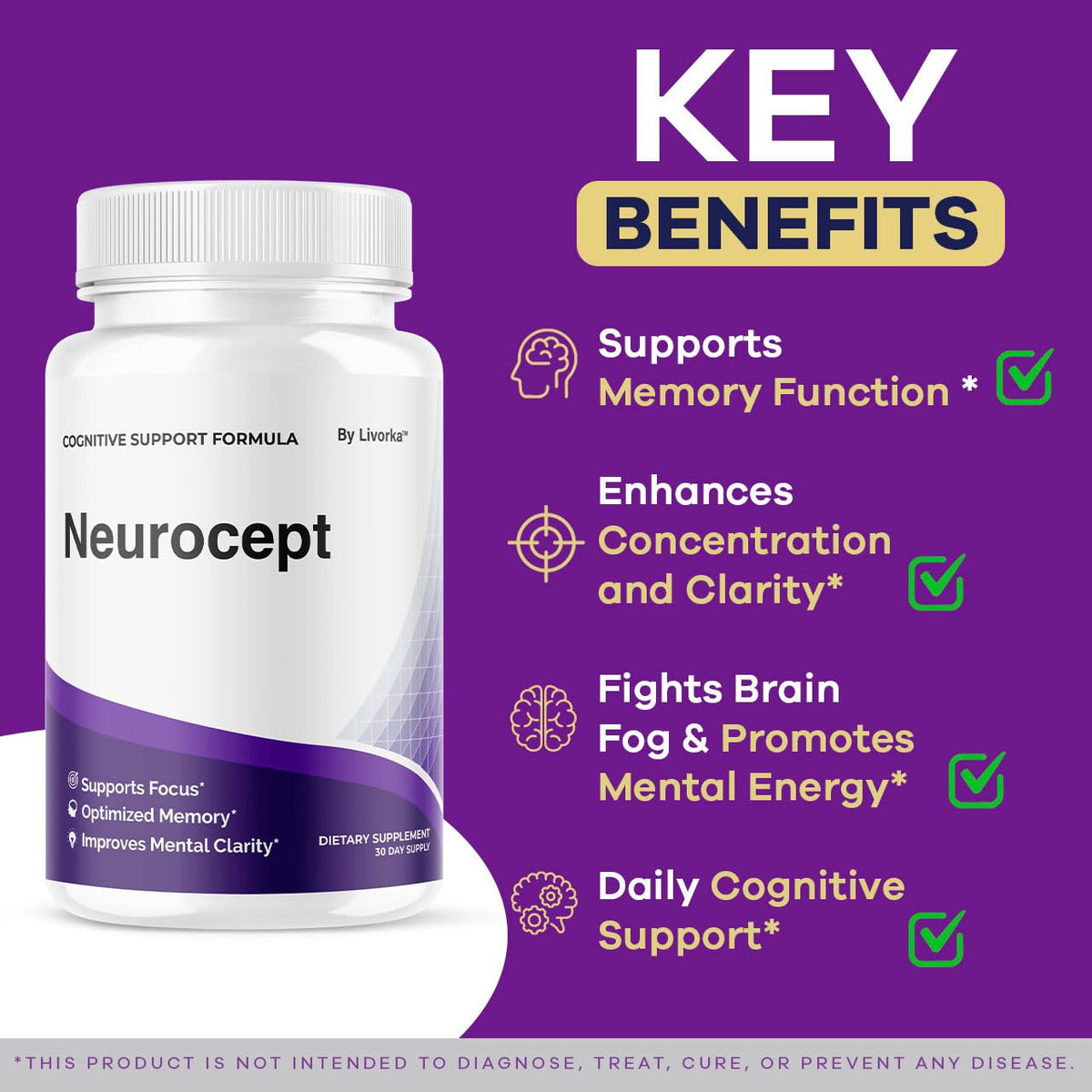 Flacon de Neurocept avec étiquette bien visible