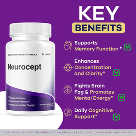 Flacon de Neurocept avec étiquette bien visible