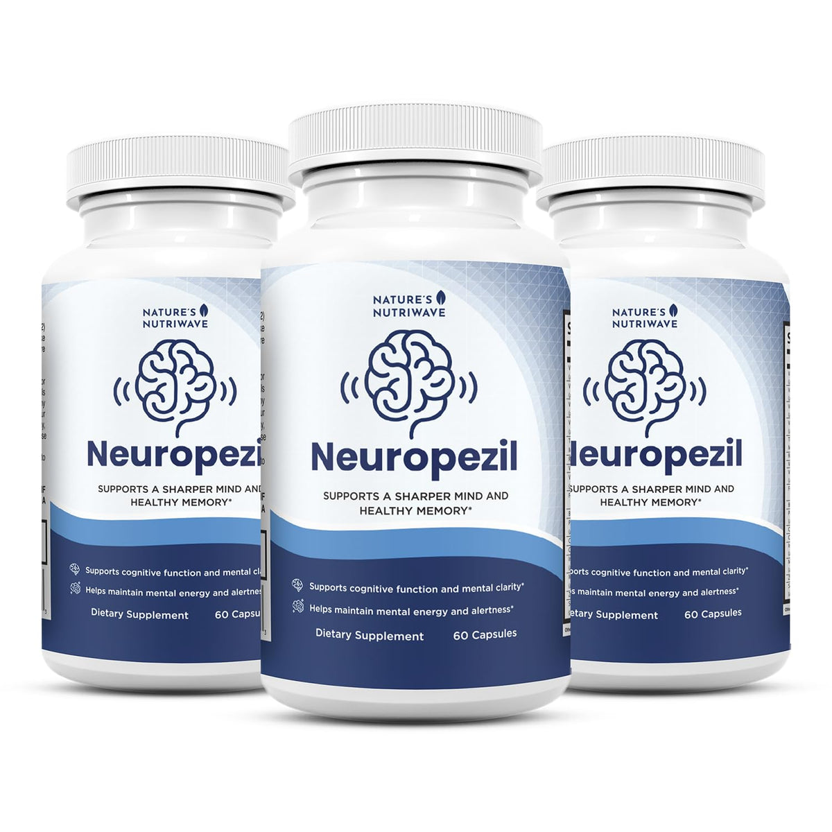 Flacon de Neuropezil Nature’s NutriWave avec 60 capsules