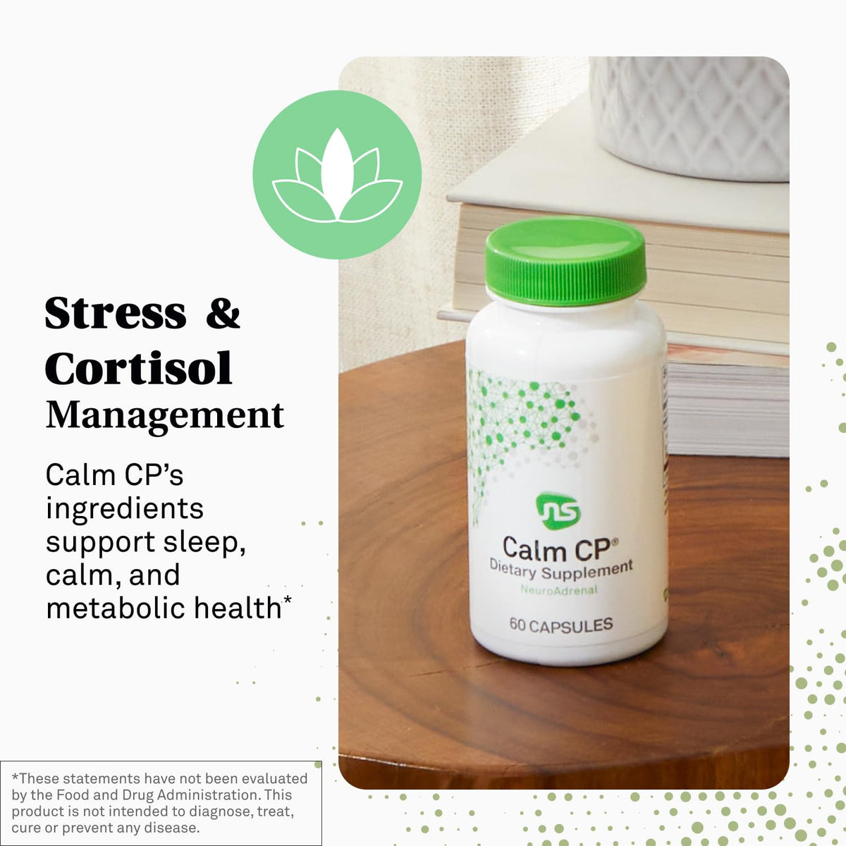 Flacon de NeuroScience Calm CP avec capsules visibles