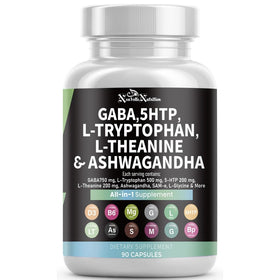 Flacon de NeuroZen+ avec 90 capsules de GABA, 5-HTP et Ashwagandha