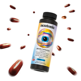 Flacon de Neutonic Nootropic avec une main tenant une capsule