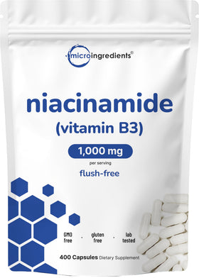Flacon de Niacinamide Micro Ingredients 500mg, 400 capsules