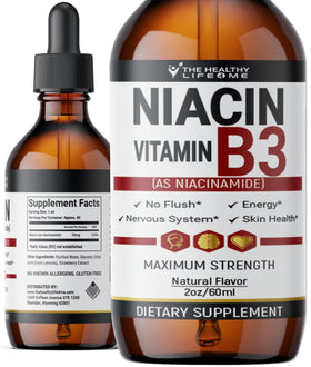 Flacon de niacine liquide 20mg THE HEALTHY LIFE 4 ME vue avant