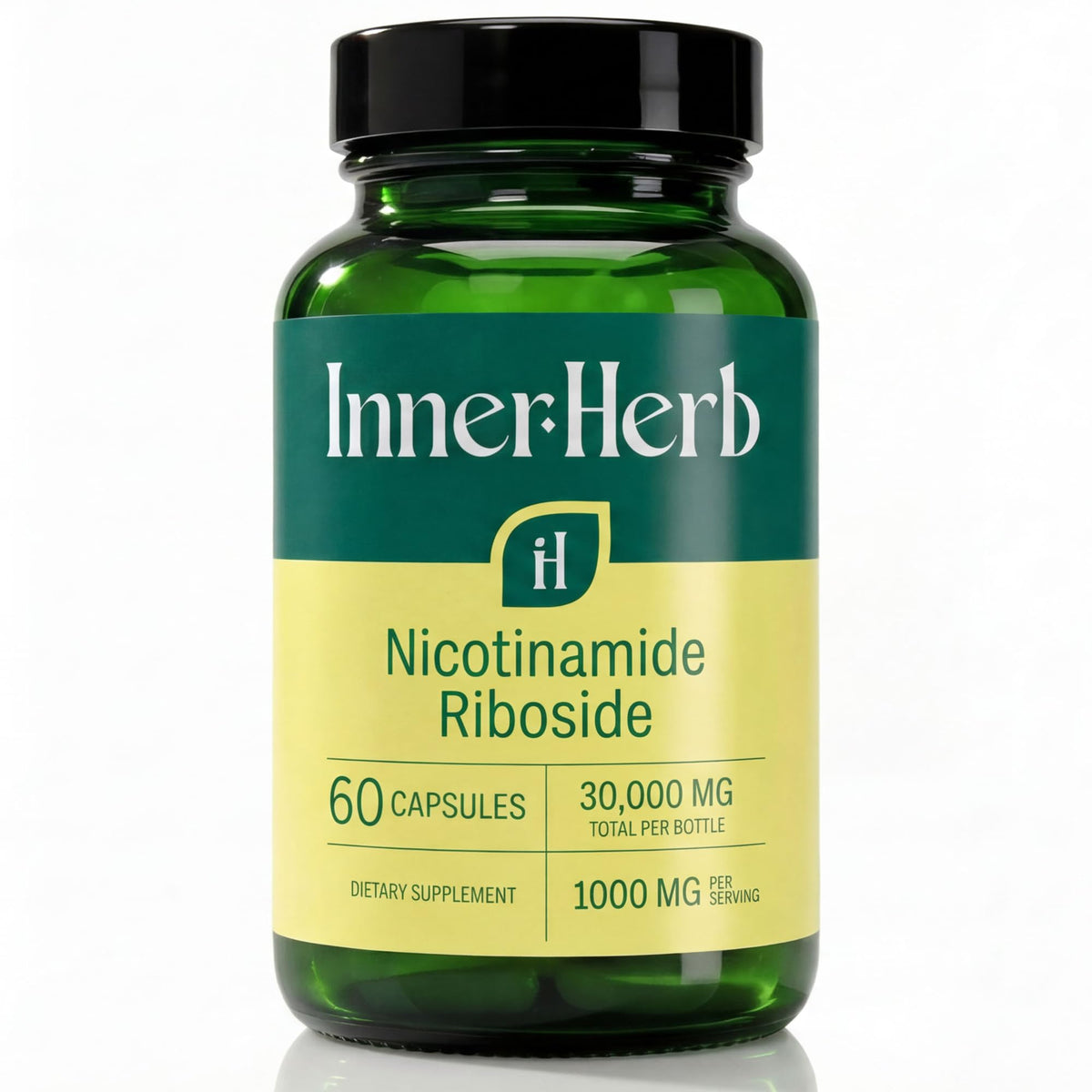 Flacon de Nicotinamide Riboside 1000mg InnerHerb avec 60 capsules végétales