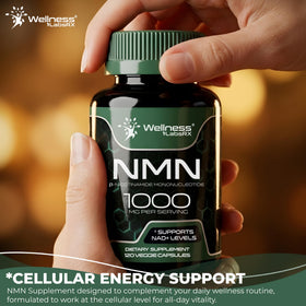 Flacon de NMN 1000mg sur fond blanc