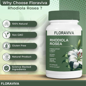 Flacon de NO BALD Rhodiola Rosea sur un fond blanc