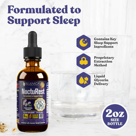 Flacon de NoctuRest avec étiquette et dosage