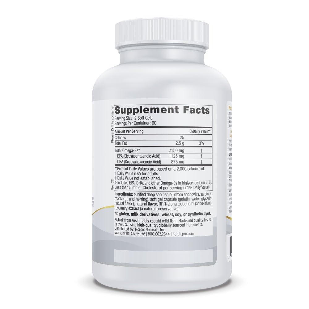 Flacon de Nordic Naturals ProOmega-3 avec capsules de poisson