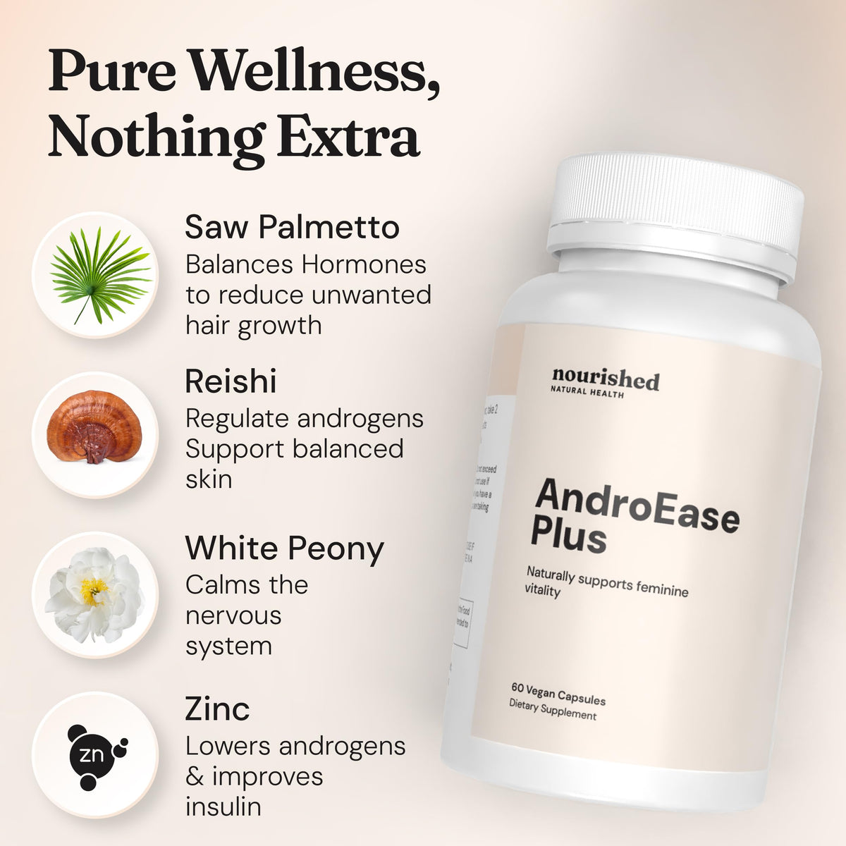 Flacon de Nourished AndroEase Plus en contexte de vie quotidienne