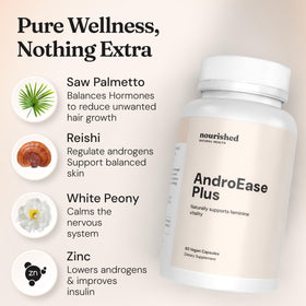 Flacon de Nourished AndroEase Plus en contexte de vie quotidienne