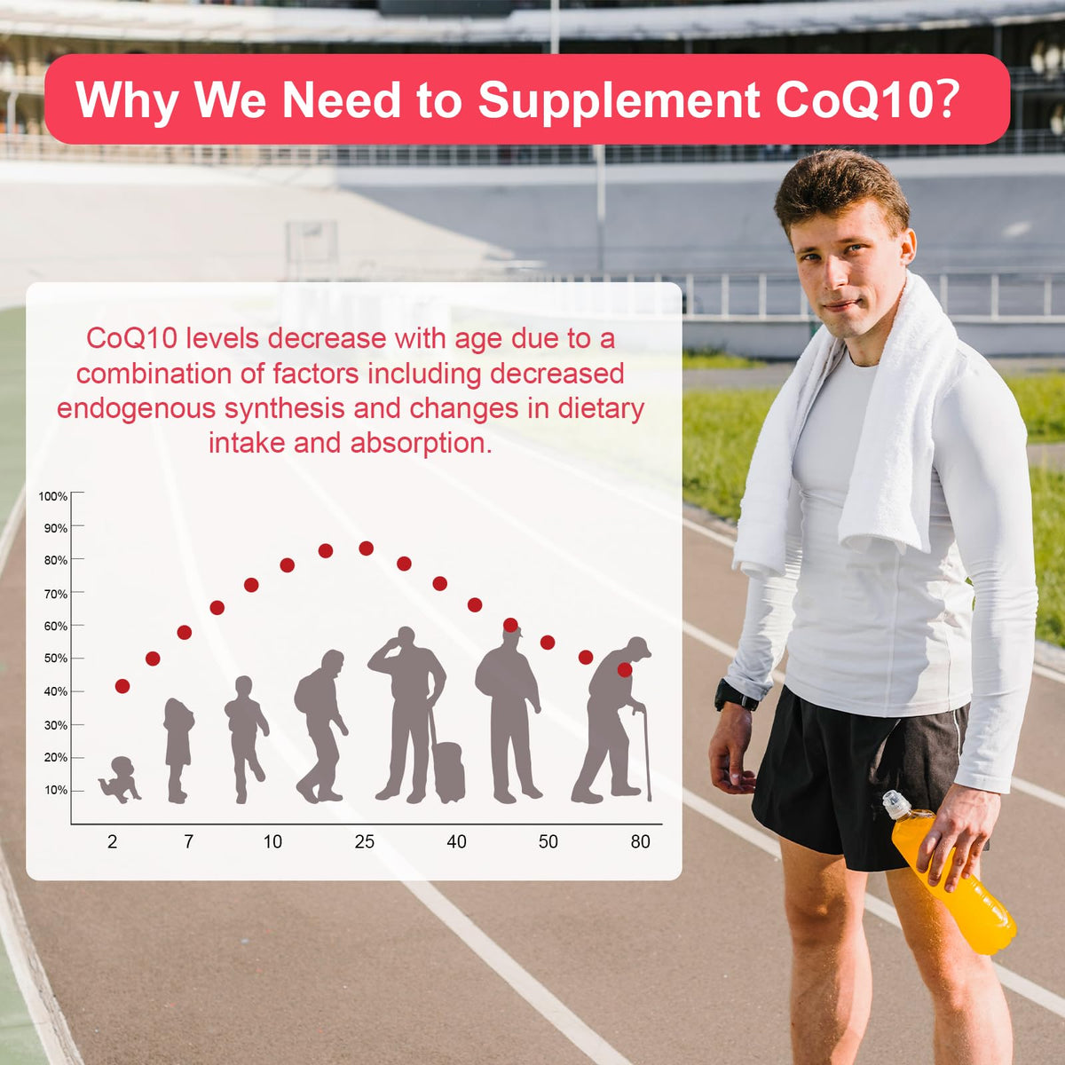Flacon de Novafun CoQ10 400mg ouvert montrant les gélules