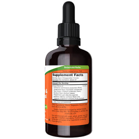 Flacon de NOW Foods Echinacea & Goldenseal Plus 60 ml, étiquette et pipette