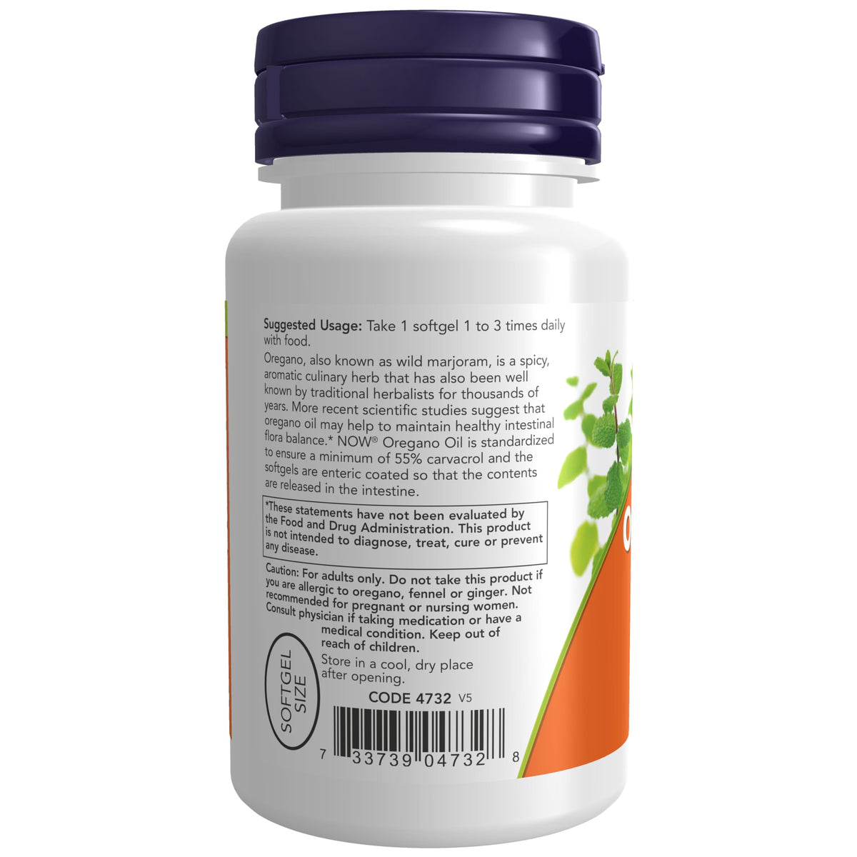 Flacon de NOW Foods Huile d'Origan 90 gélules