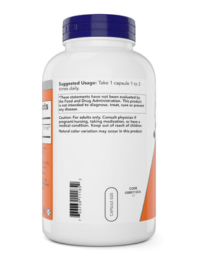 Flacon de NOW Foods L-Lysine 500 mg avec étiquette visible
