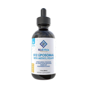 Flacon de NuEthix B12 Liposomal avec Folate Methylé, vue de face