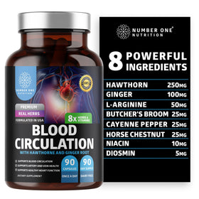 Flacon de Number One Nutrition Complément Circulation Sanguine 90 Caps