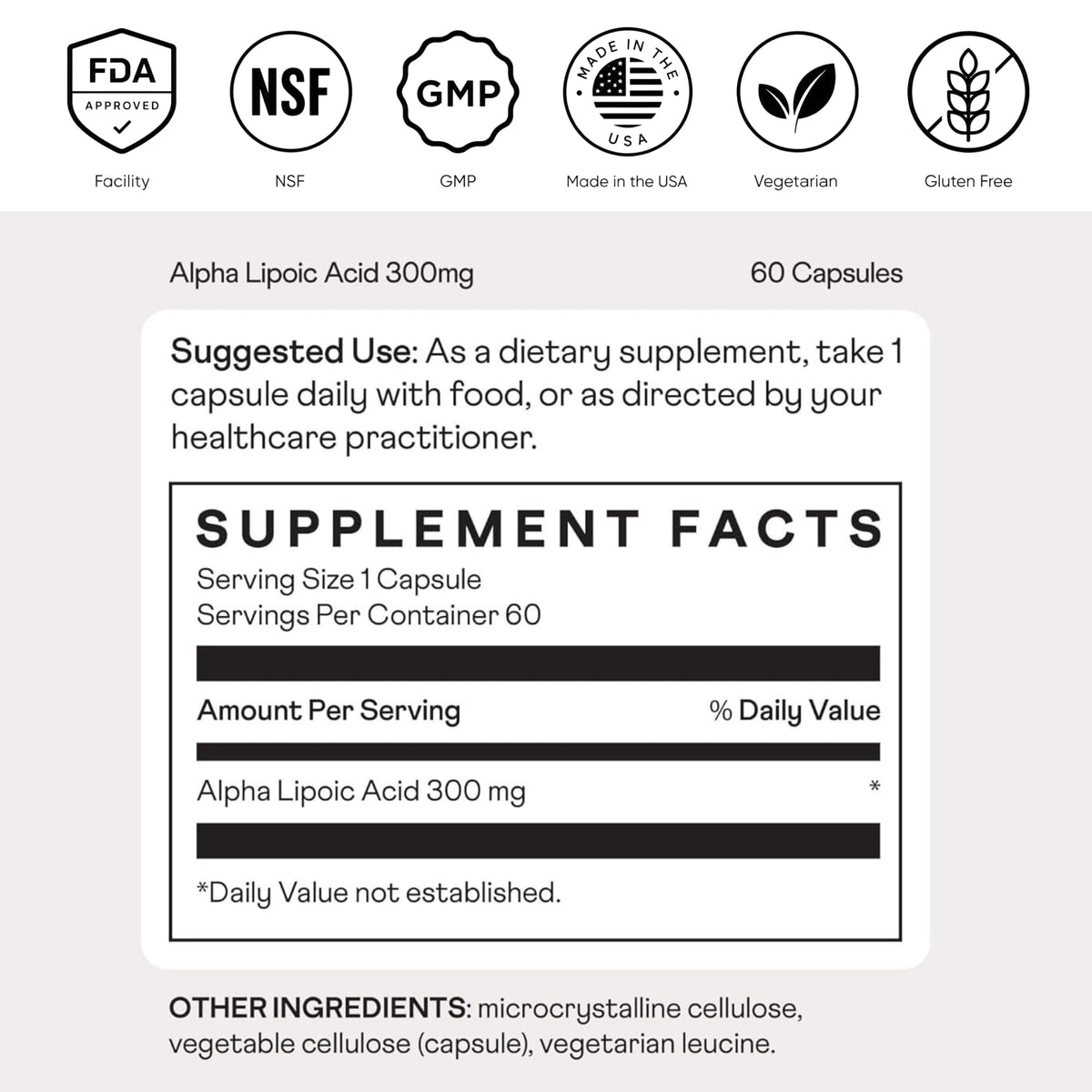 Flacon de Nuray Acide Alpha Lipoïque 300mg sur une table en bois