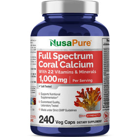Flacon de NusaPure Calcium Corail 1000mg avec 240 gélules