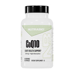 Flacon de NutraBio CoQ10 100mg avec 60 capsules