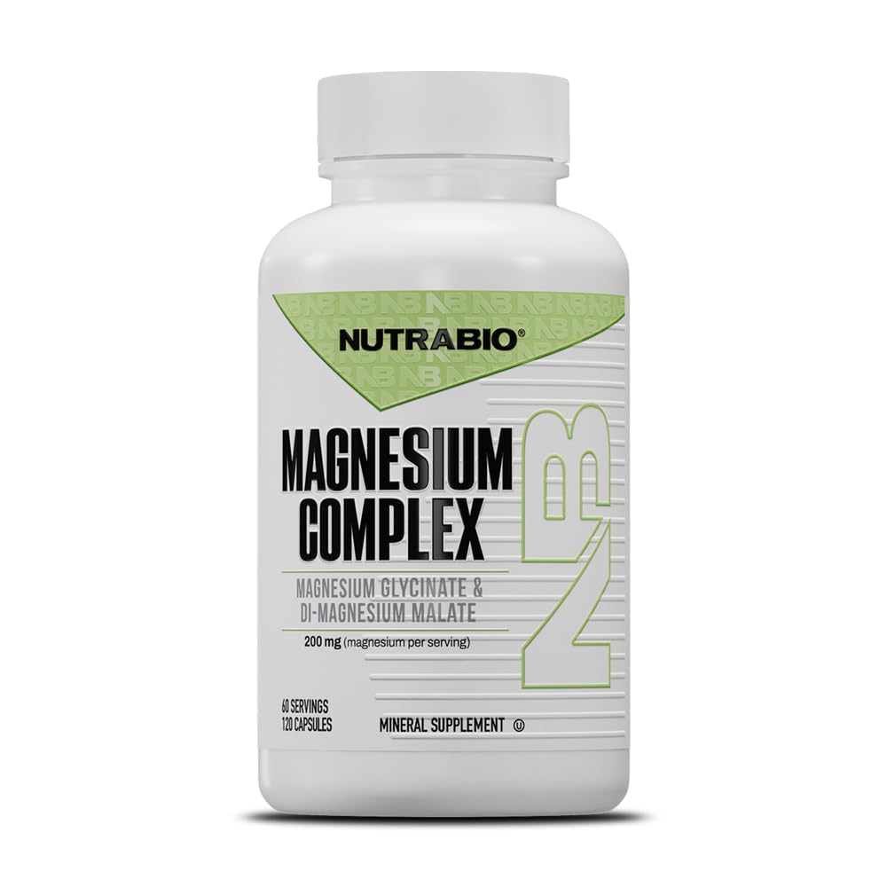 Flacon de NutraBio Magnésium 120 capsules végétales vue de face