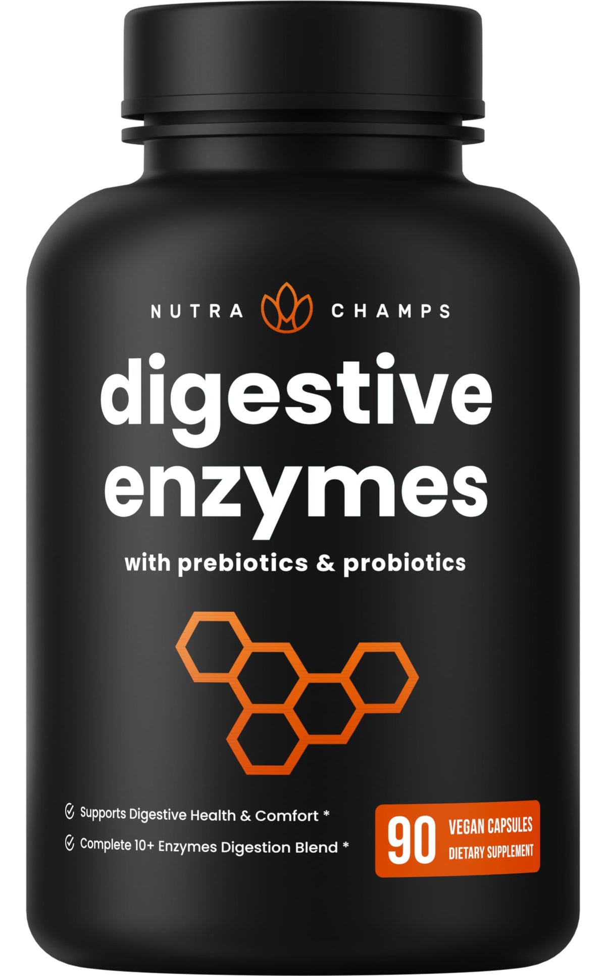 Flacon de NutraChamps Multi-Enzymes 90 capsules végétales