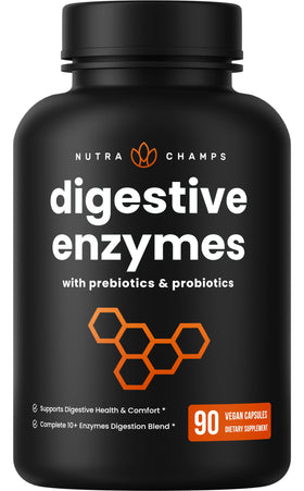 Flacon de NutraChamps Multi-Enzymes 90 capsules végétales