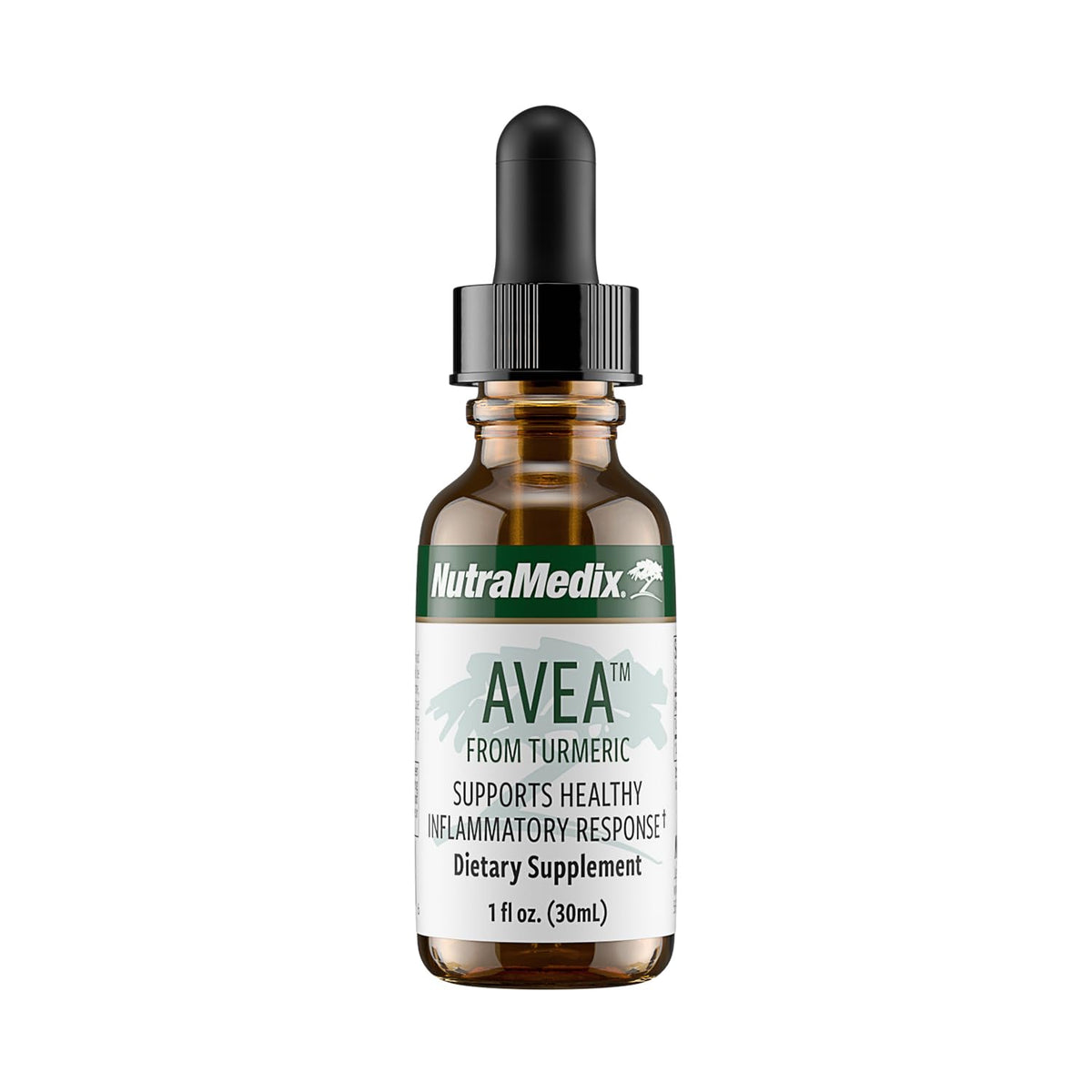 Flacon de NutraMedix Avea Extrait de Curcuma 30ml avec étiquette