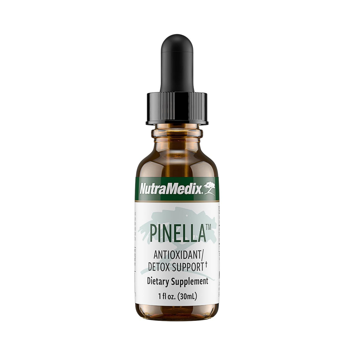 Flacon de Nutramedix Pinella 30 ml avec étiquette et liquide visible