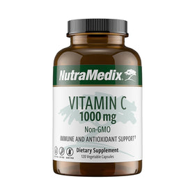 Flacon de NutraMedix Vitamine C 1000mg avec 120 capsules végétariennes