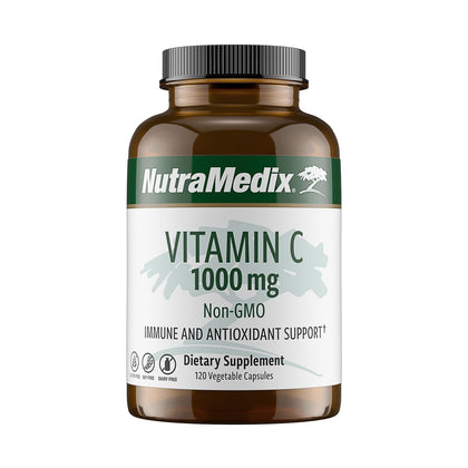Flacon de NutraMedix Vitamine C 1000mg avec 120 capsules végétariennes