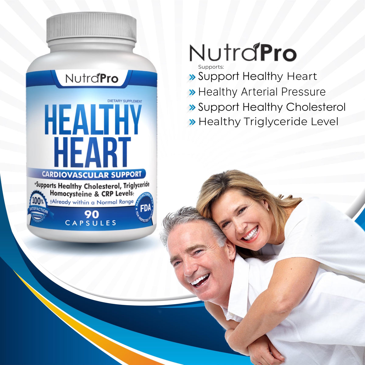 Flacon de NutraPro Healthy Heart montrant les ingrédients naturels