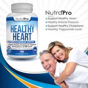 Flacon de NutraPro Healthy Heart montrant les ingrédients naturels