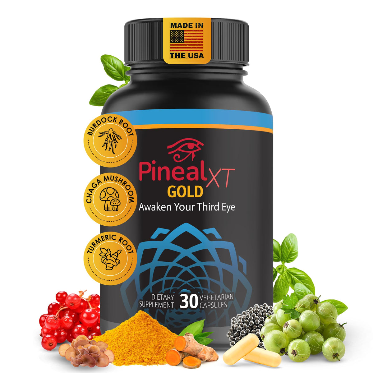 Flacon de Nutraville Pineal XT Gold avec 30 capsules végétariennes